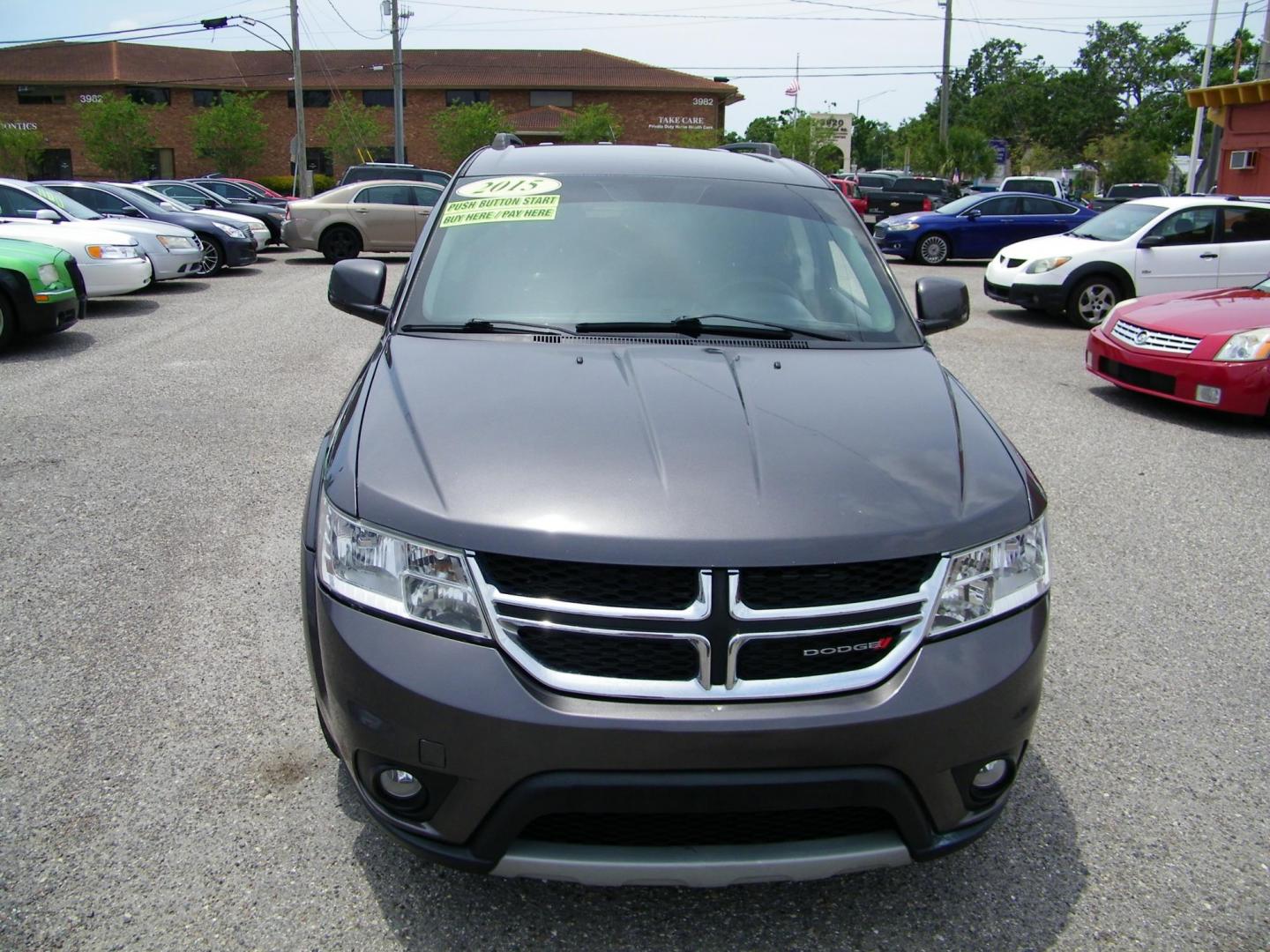 2015 Gray /Gray Dodge Journey SXT (3C4PDCBGXFT) with an 3.6L V6 DOHC 24V engine, 6-Speed Automatic transmission, located at 4000 Bee Ridge Road, Sarasota, FL, 34233, (941) 926-0300, 27.298664, -82.489151 - Photo#1