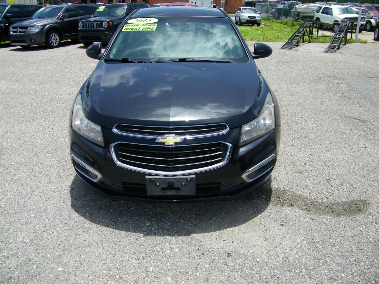 2015 Black /Black Chevrolet Cruze 1LT Auto (1G1PC5SB7F7) with an 1.4L L4 DOHC 16V TURBO engine, 6-Speed Automatic transmission, located at 4000 Bee Ridge Road, Sarasota, FL, 34233, (941) 926-0300, 27.298664, -82.489151 - Photo#1