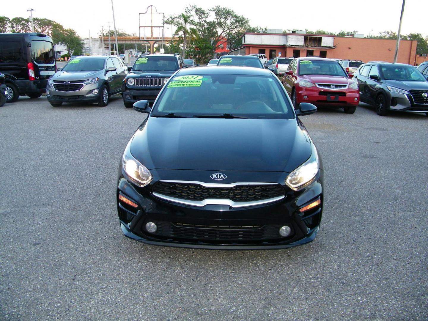 2021 Black /Black Kia Forte FE (3KPF24AD8ME) with an 2.0L L4 DOHC 16V engine, CVT transmission, located at 4000 Bee Ridge Road, Sarasota, FL, 34233, (941) 926-0300, 27.298664, -82.489151 - Photo#1