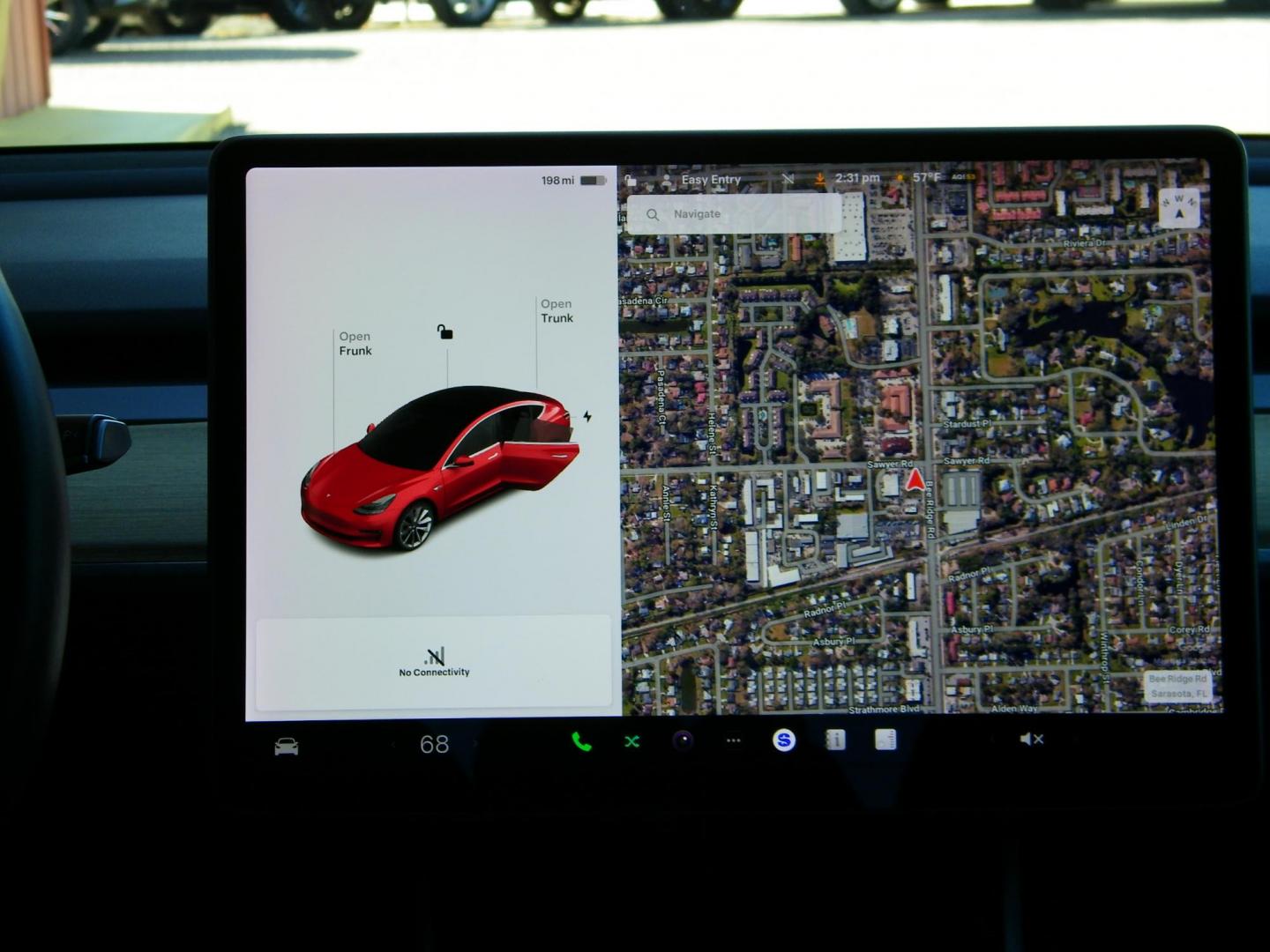 2018 Red /Black Tesla Model 3 Base (5YJ3E1EA1JF) with an ELECTRIC engine, 1A transmission, located at 4000 Bee Ridge Road, Sarasota, FL, 34233, (941) 926-0300, 27.298664, -82.489151 - Photo#15