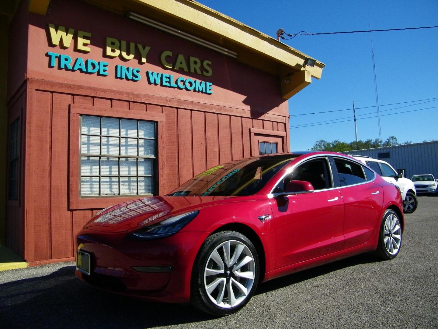 2018 Red /Black Tesla Model 3 Base (5YJ3E1EA1JF) with an ELECTRIC engine, 1A transmission, located at 4000 Bee Ridge Road, Sarasota, FL, 34233, (941) 926-0300, 27.298664, -82.489151 - Photo#6