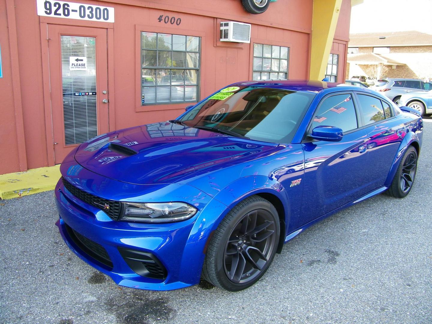2020 Blue /Black Dodge Charger Scat Pack (2C3CDXGJ6LH) with an 6.4L V8 OHV 16V engine, 5A transmission, located at 4000 Bee Ridge Road, Sarasota, FL, 34233, (941) 926-0300, 27.298664, -82.489151 - Photo#1