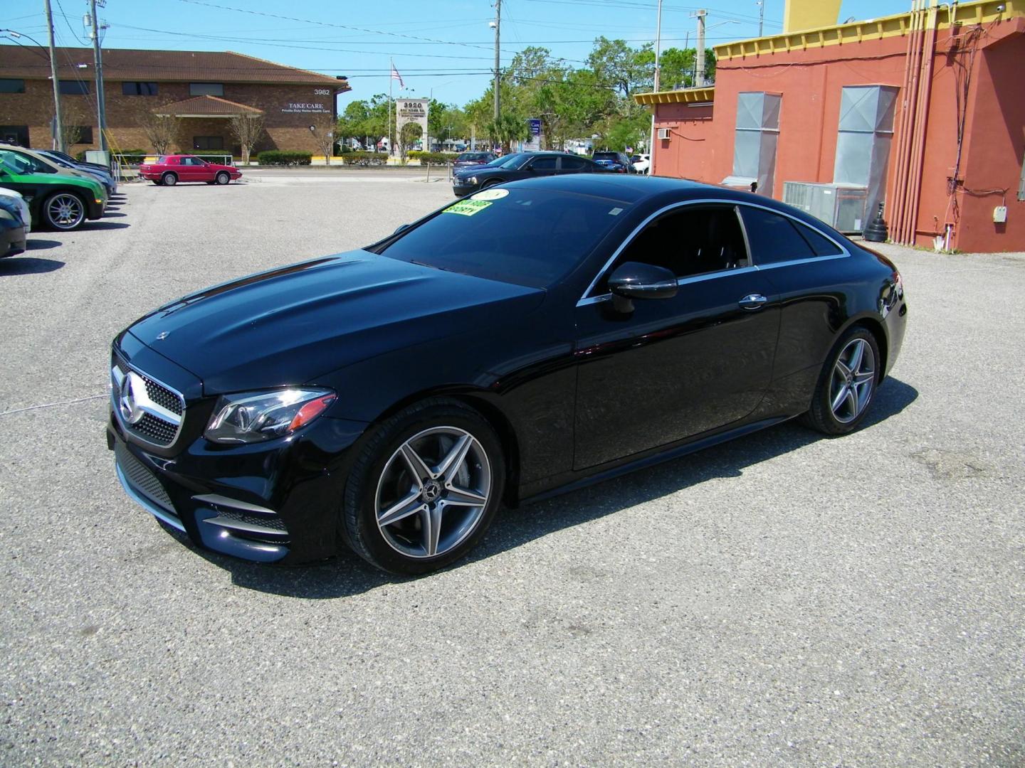 2018 Black /Black Mercedes-Benz E-Class E400 Coupe (WDD1J6FB7JF) with an 3.0L V6 DOHC 24V engine, 7A transmission, located at 4000 Bee Ridge Road, Sarasota, FL, 34233, (941) 926-0300, 27.298664, -82.489151 - Photo#1