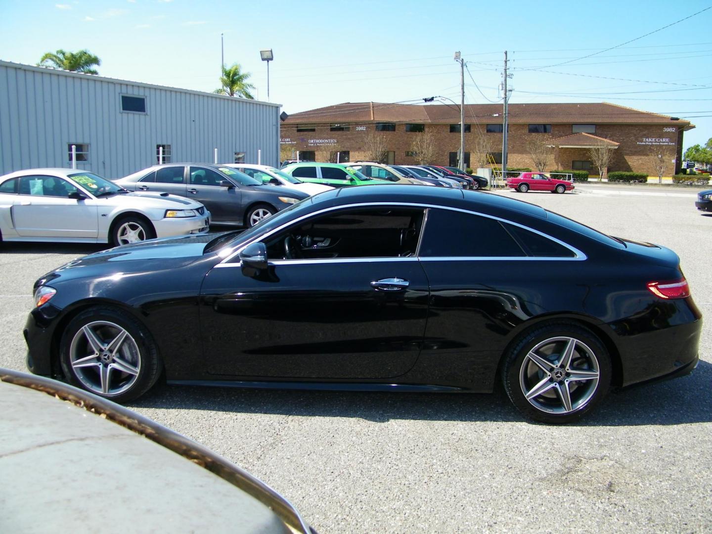 2018 Black /Black Mercedes-Benz E-Class E400 Coupe (WDD1J6FB7JF) with an 3.0L V6 DOHC 24V engine, 7A transmission, located at 4000 Bee Ridge Road, Sarasota, FL, 34233, (941) 926-0300, 27.298664, -82.489151 - Photo#2
