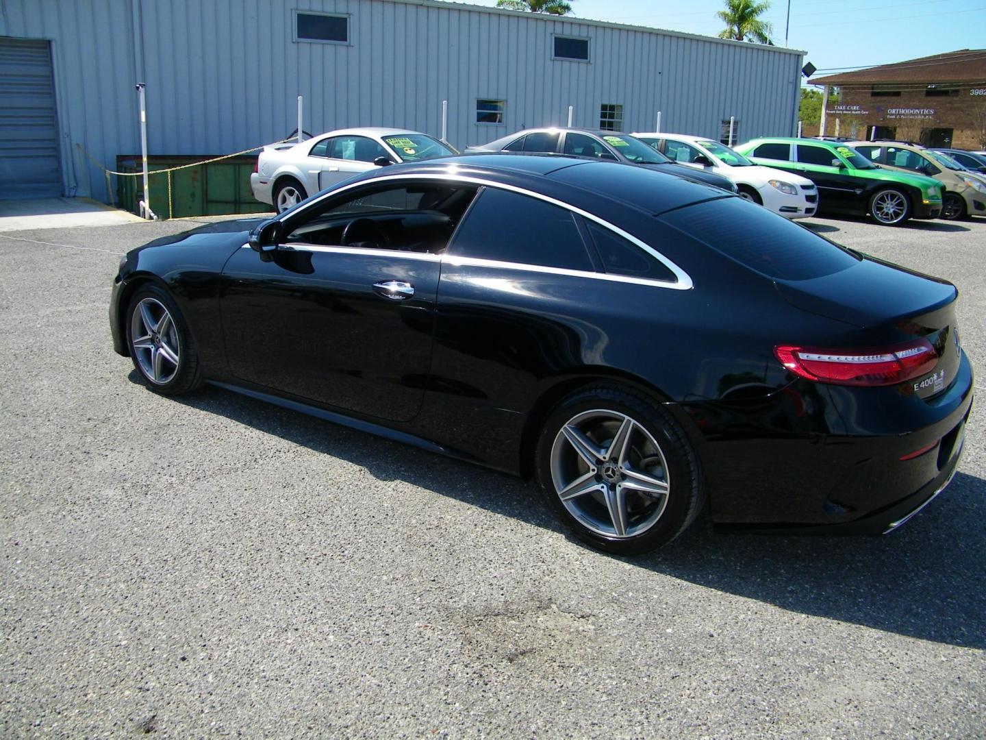 2018 Black /Black Mercedes-Benz E-Class E400 Coupe (WDD1J6FB7JF) with an 3.0L V6 DOHC 24V engine, 7A transmission, located at 4000 Bee Ridge Road, Sarasota, FL, 34233, (941) 926-0300, 27.298664, -82.489151 - Photo#3