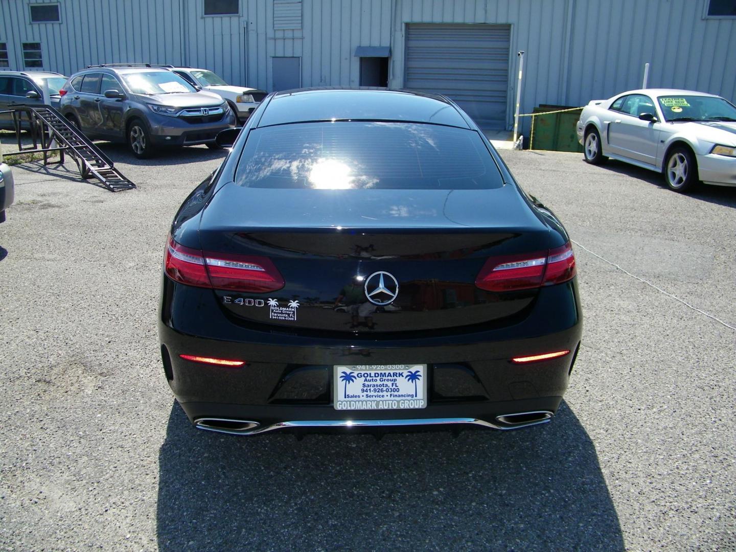2018 Black /Black Mercedes-Benz E-Class E400 Coupe (WDD1J6FB7JF) with an 3.0L V6 DOHC 24V engine, 7A transmission, located at 4000 Bee Ridge Road, Sarasota, FL, 34233, (941) 926-0300, 27.298664, -82.489151 - Photo#4