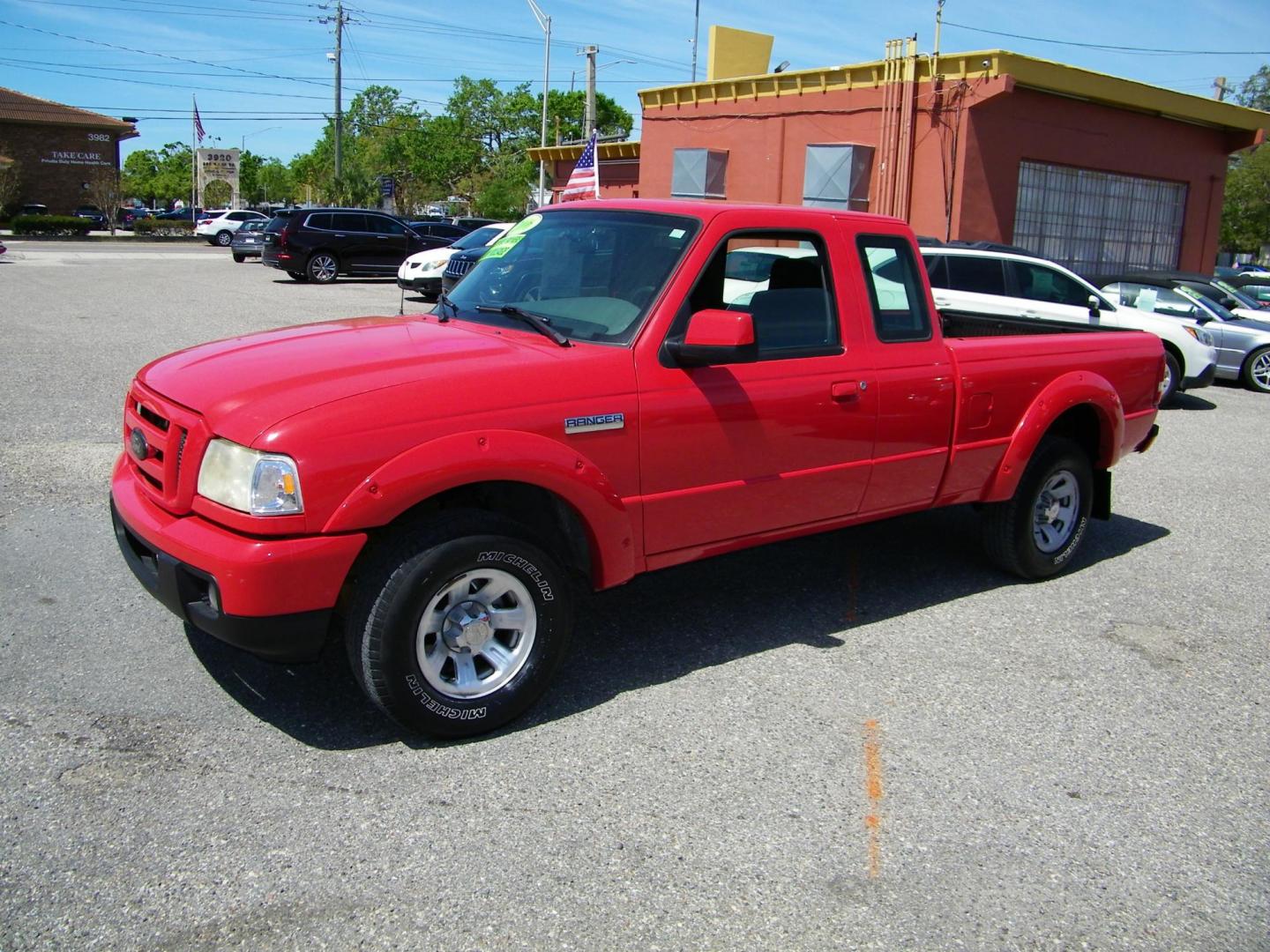 2006 Red /Gray Ford Ranger Sport SuperCab 2WD (1FTYR14U96P) with an 3.0L V6 OHV 12V engine, Automatic transmission, located at 4000 Bee Ridge Road, Sarasota, FL, 34233, (941) 926-0300, 27.298664, -82.489151 - Photo#0