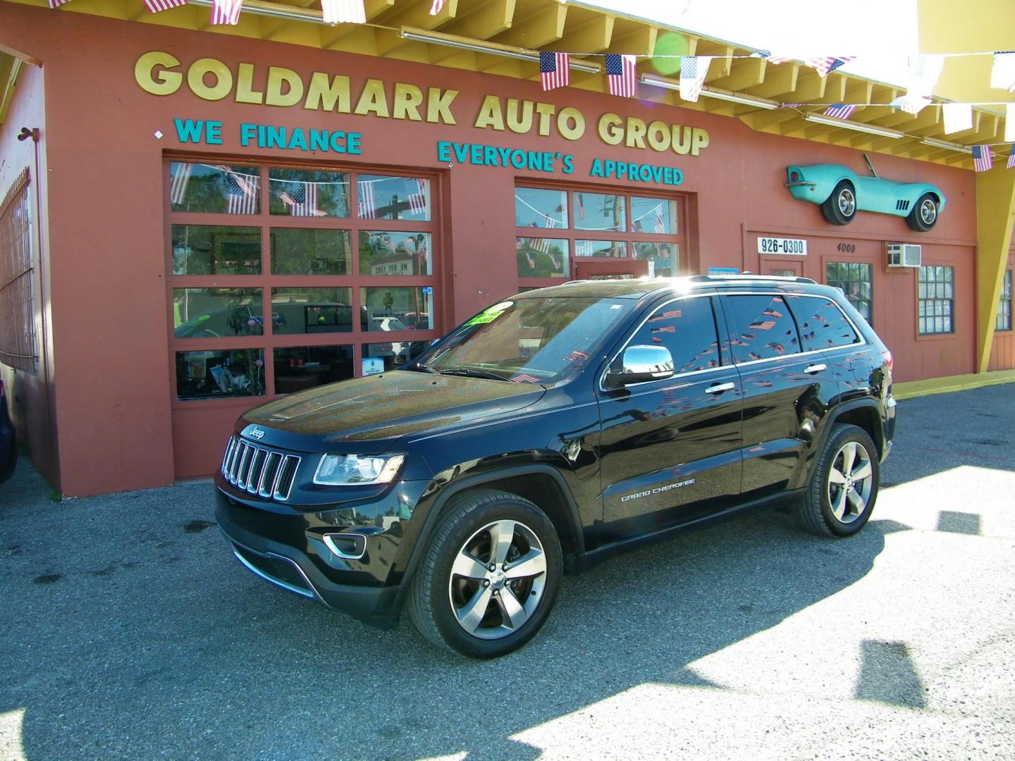 2015 Black /Black Jeep Grand Cherokee Limited 2WD (1C4RJEBG9FC) with an 3.6L V6 DOHC 24V engine, 8-Speed Automatic transmission, located at 4000 Bee Ridge Road, Sarasota, FL, 34233, (941) 926-0300, 27.298664, -82.489151 - Photo#0