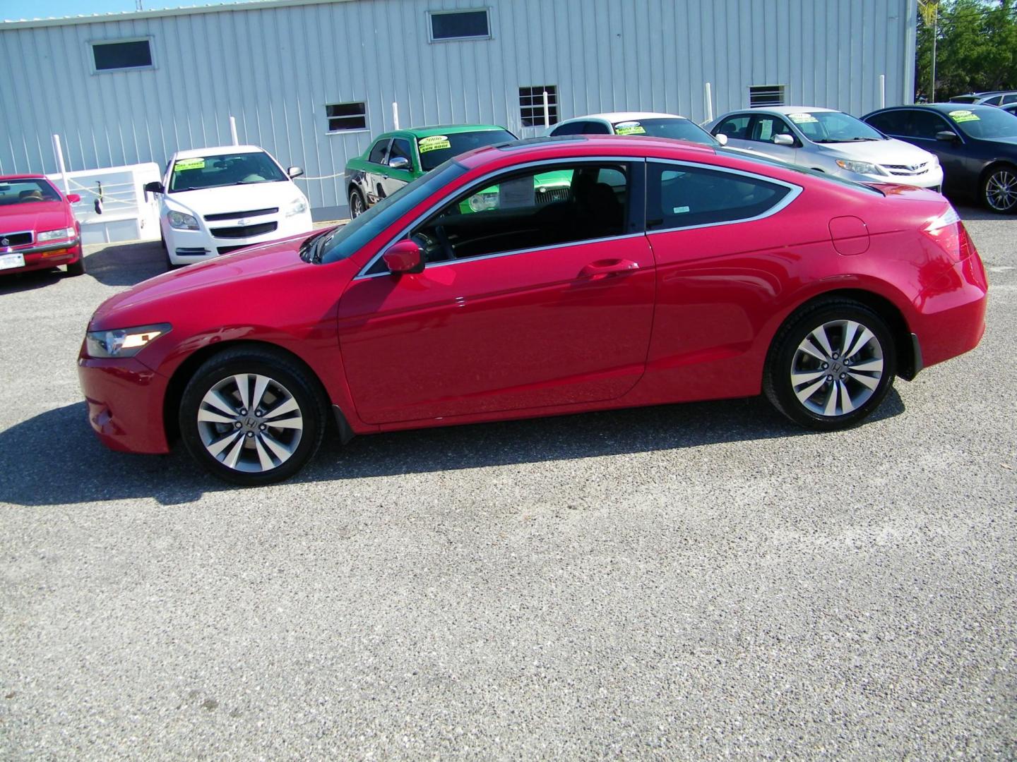 2009 Red /Black Honda Accord EX Coupe AT (1HGCS12759A) with an 2.4L L4 DOHC 16V engine, 5-Speed Automatic transmission, located at 4000 Bee Ridge Road, Sarasota, FL, 34233, (941) 926-0300, 27.298664, -82.489151 - Photo#2