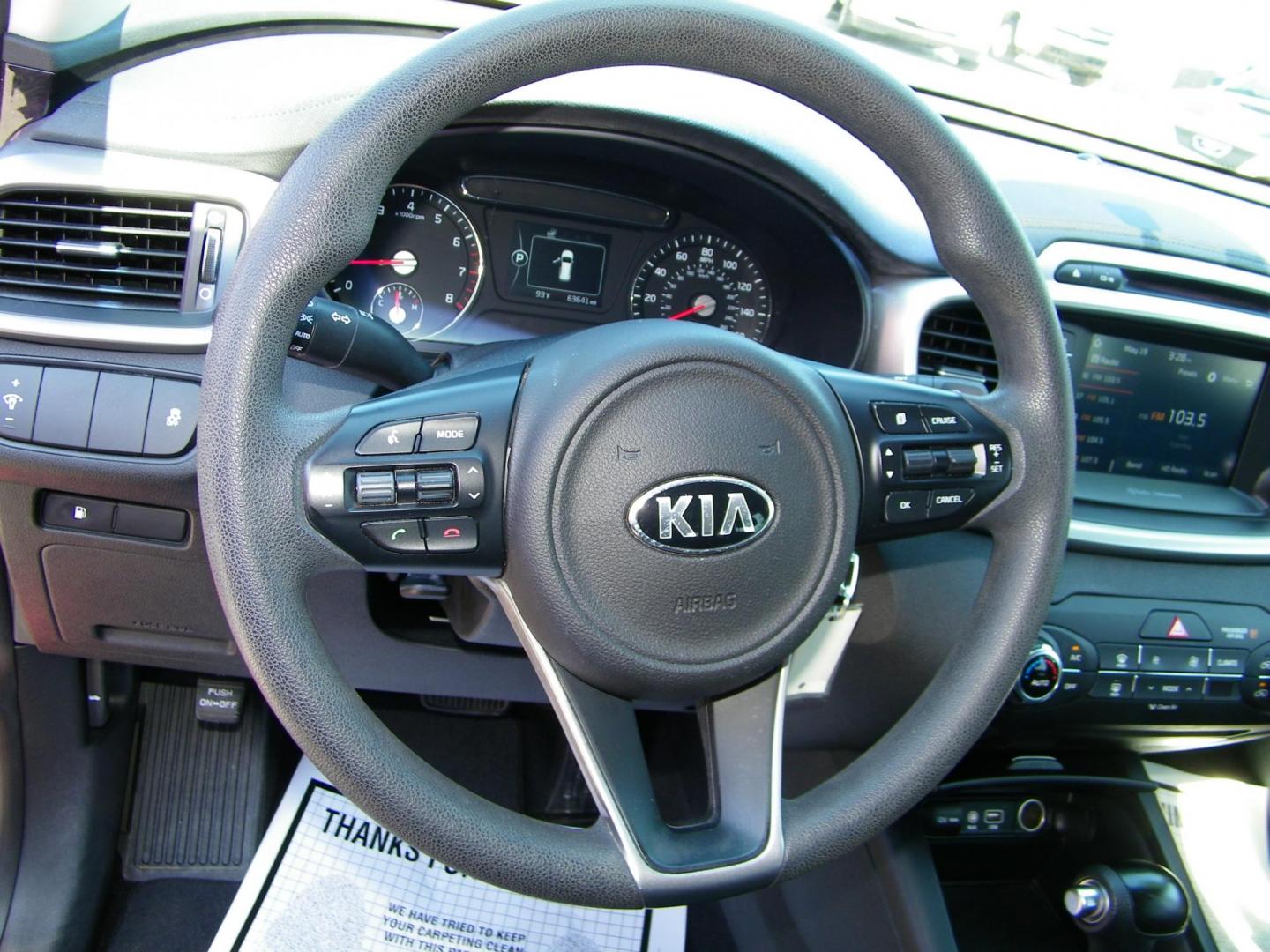 2018 Red /Black Kia Sorento LX 2WD (5XYPG4A36JG) with an 2.4L L4 DOHC 16V engine, 6A transmission, located at 4000 Bee Ridge Road, Sarasota, FL, 34233, (941) 926-0300, 27.298664, -82.489151 - Photo#18