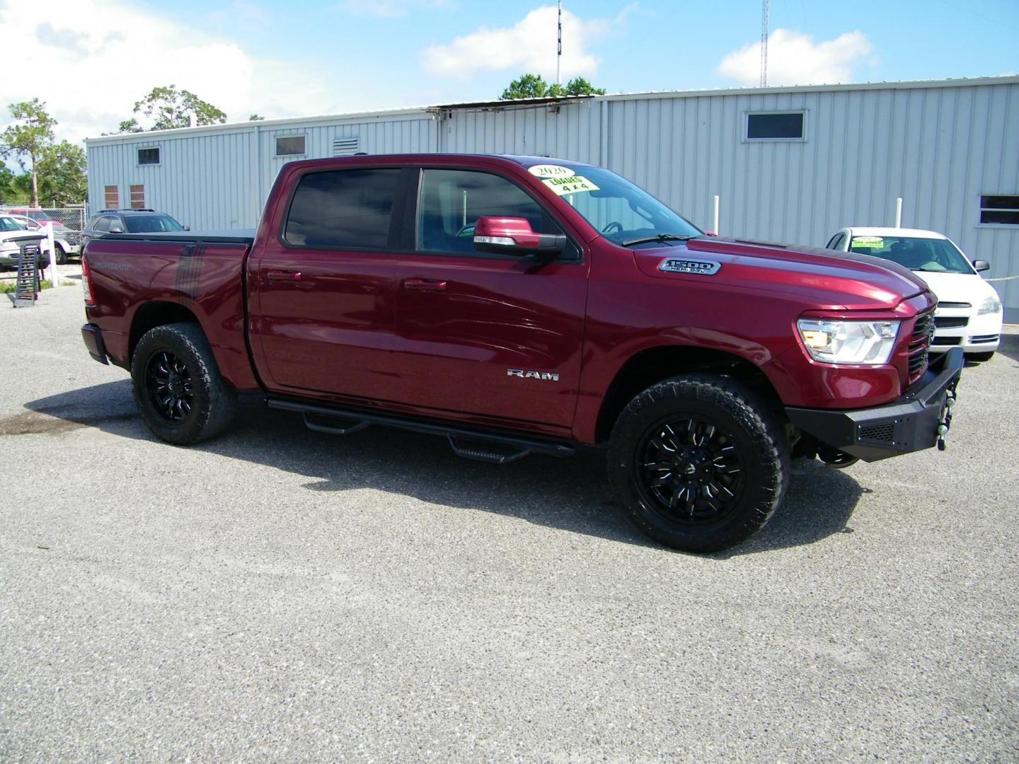 2020 Maroon /Black RAM 1500 Big Horn Crew Cab SWB 4WD (1C6SRFFT6LN) with an 5.7L V8 OHV 16V engine, 8A transmission, located at 4000 Bee Ridge Road, Sarasota, FL, 34233, (941) 926-0300, 27.298664, -82.489151 - Photo#8