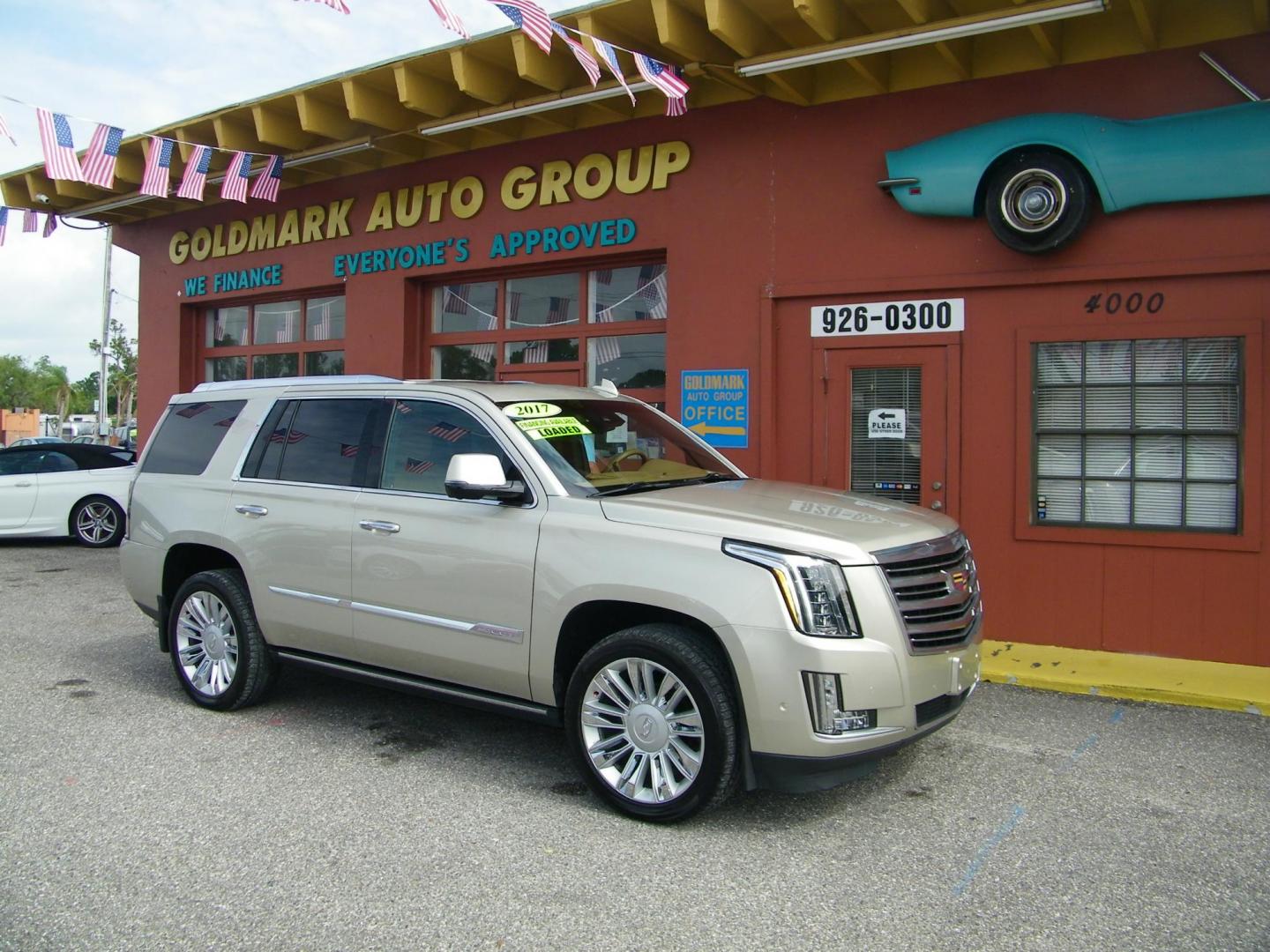 2017 Gold /Brown Cadillac Escalade Platinum 4WD (1GYS4DKJ7HR) with an 6.2L V8 OHV 16V FFV engine, 8A transmission, located at 4000 Bee Ridge Road, Sarasota, FL, 34233, (941) 926-0300, 27.298664, -82.489151 - Photo#3