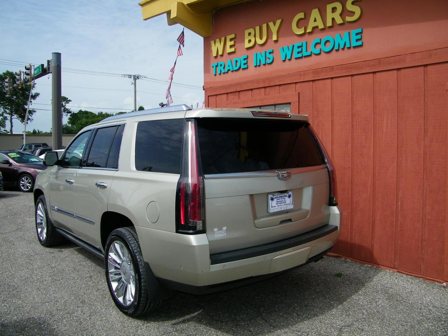 2017 Gold /Brown Cadillac Escalade Platinum 4WD (1GYS4DKJ7HR) with an 6.2L V8 OHV 16V FFV engine, 8A transmission, located at 4000 Bee Ridge Road, Sarasota, FL, 34233, (941) 926-0300, 27.298664, -82.489151 - Photo#6