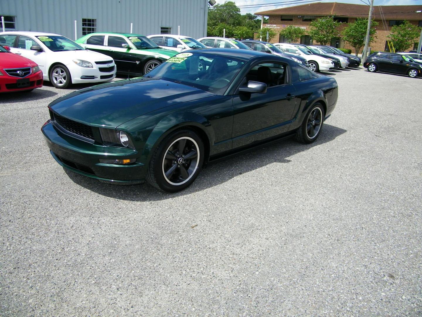 2008 Green /Black Ford Mustang GT Bullitt (1ZVHT82H985) with an 4.6L V8 SOHC 24V engine, Manual transmission, located at 4000 Bee Ridge Road, Sarasota, FL, 34233, (941) 926-0300, 27.298664, -82.489151 - Photo#0