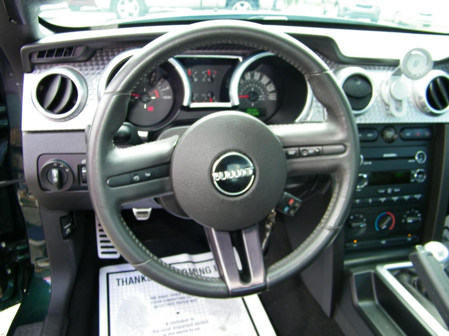 2008 Green /Black Ford Mustang GT Bullitt (1ZVHT82H985) with an 4.6L V8 SOHC 24V engine, Manual transmission, located at 4000 Bee Ridge Road, Sarasota, FL, 34233, (941) 926-0300, 27.298664, -82.489151 - Photo#15