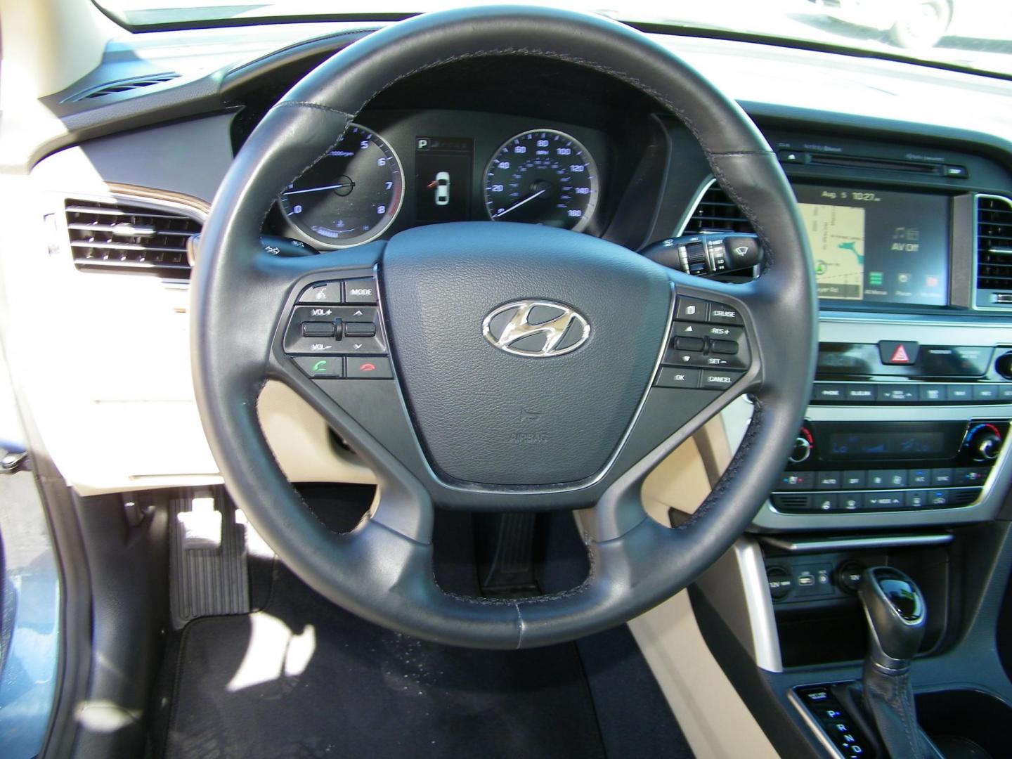 2015 Blue /Beige Hyundai Sonata Sport (5NPE34AF0FH) with an 2.4L L4 DOHC 16V engine, 6-Speed Automatic transmission, located at 4000 Bee Ridge Road, Sarasota, FL, 34233, (941) 926-0300, 27.298664, -82.489151 - Photo#20