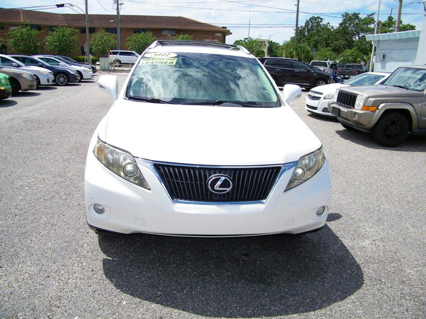 2011 White /Tan Lexus RX 350 FWD (JTJZK1BA4B2) with an 3.5L V6 DOHC 24V engine, 5-Speed Automatic transmission, located at 4000 Bee Ridge Road, Sarasota, FL, 34233, (941) 926-0300, 27.298664, -82.489151 - Photo#1