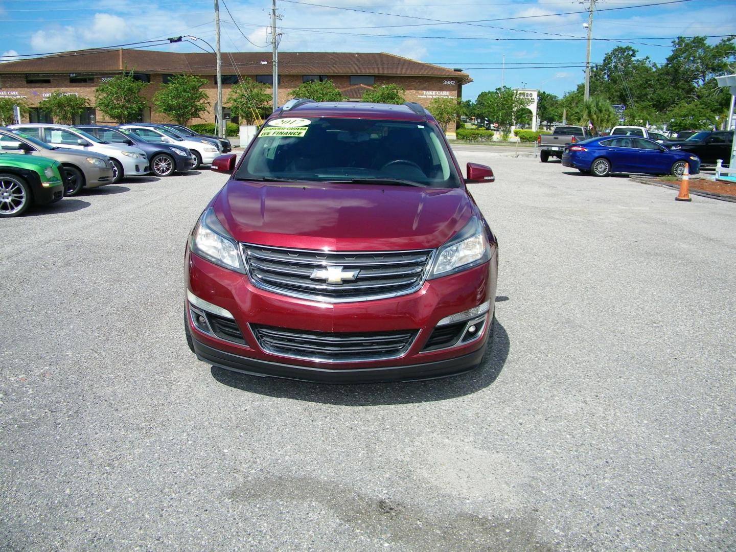 2017 Maroon /Black Chevrolet Traverse 1LT FWD (1GNKRGKD8HJ) with an 3.6L V6 DOHC 24V engine, 6A transmission, located at 4000 Bee Ridge Road, Sarasota, FL, 34233, (941) 926-0300, 27.298664, -82.489151 - Photo#1