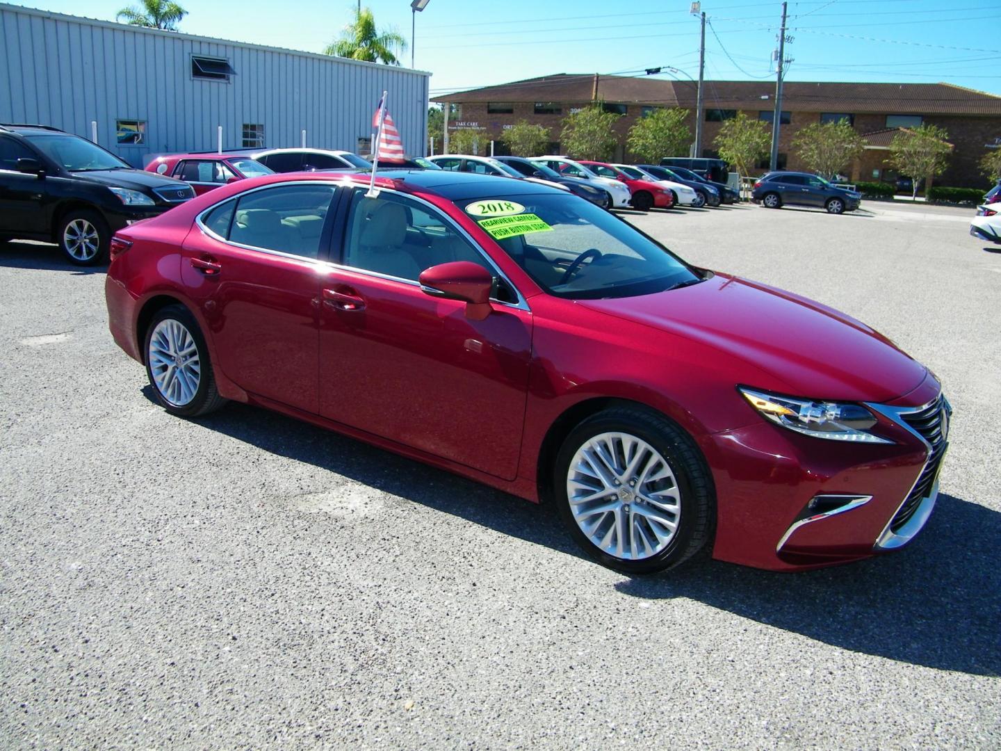 2018 Red /Beige Lexus ES 350 Sedan (58ABK1GG5JU) with an 3.5L V6 DOHC 24V engine, 6A transmission, located at 4000 Bee Ridge Road, Sarasota, FL, 34233, (941) 926-0300, 27.298664, -82.489151 - Photo#7