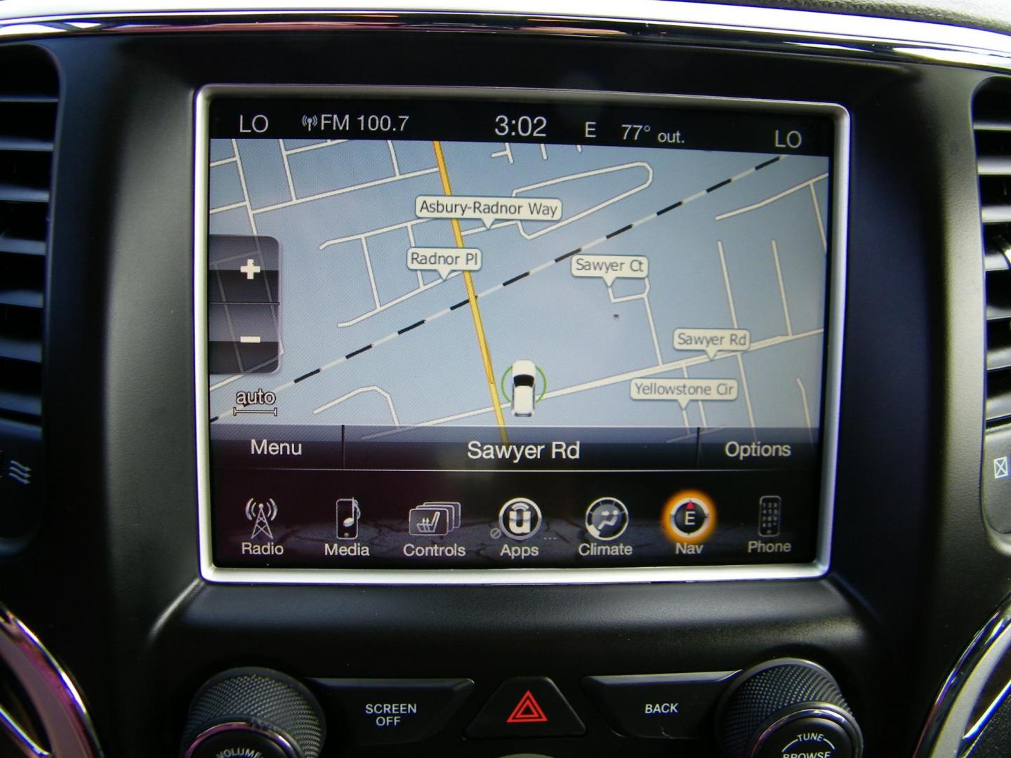 2016 Red /Black Jeep Grand Cherokee Overland 4WD (1C4RJFCG8GC) with an 3.6L V6 DOHC 24V engine, 8A transmission, located at 4000 Bee Ridge Road, Sarasota, FL, 34233, (941) 926-0300, 27.298664, -82.489151 - Photo#30