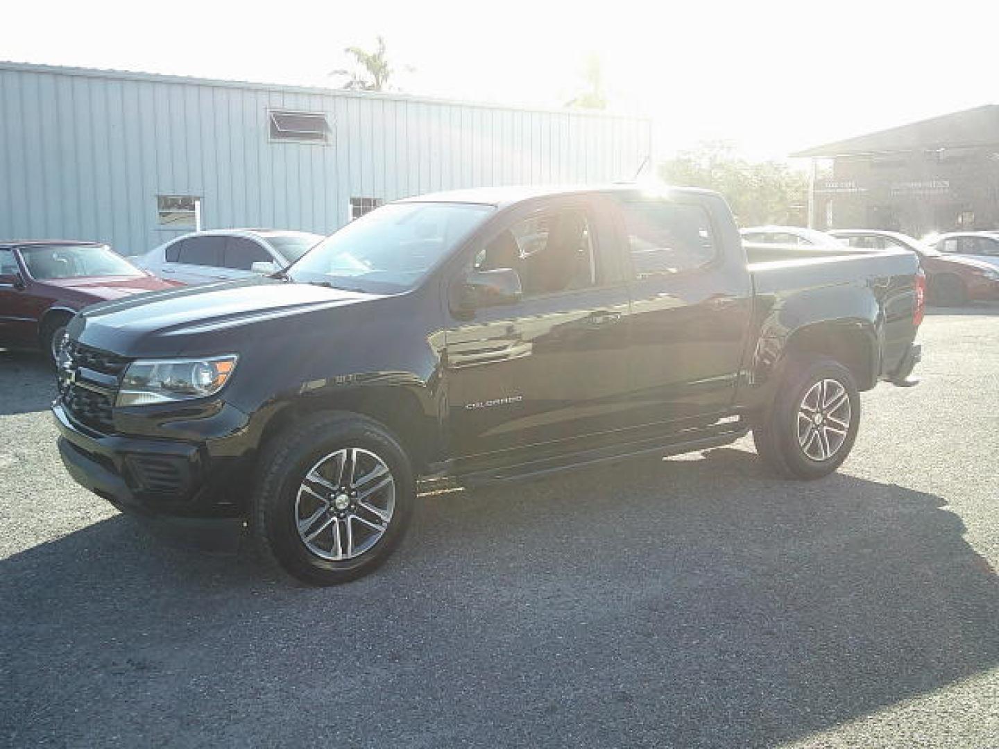 2021 Black /Grey Chevrolet Colorado Work Truck Crew Cab Long Box 2WD (1GCGSBENXM1) with an 3.6L V6 DOHC 24V GAS engine, 6A transmission, located at 4000 Bee Ridge Road, Sarasota, FL, 34233, (941) 926-0300, 27.298664, -82.489151 - Photo#0