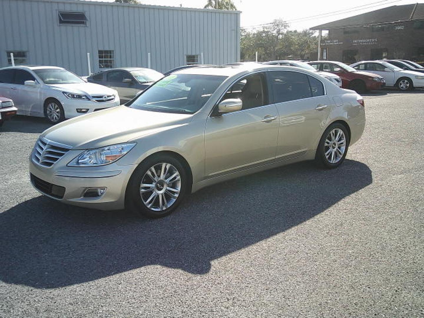 2011 Gold /Beige Hyundai Genesis 3.8L (KMHGC4DE5BU) with an 3.8L V6 DOHC 24V engine, 6-Speed Automatic transmission, located at 4000 Bee Ridge Road, Sarasota, FL, 34233, (941) 926-0300, 27.298664, -82.489151 - Photo#0