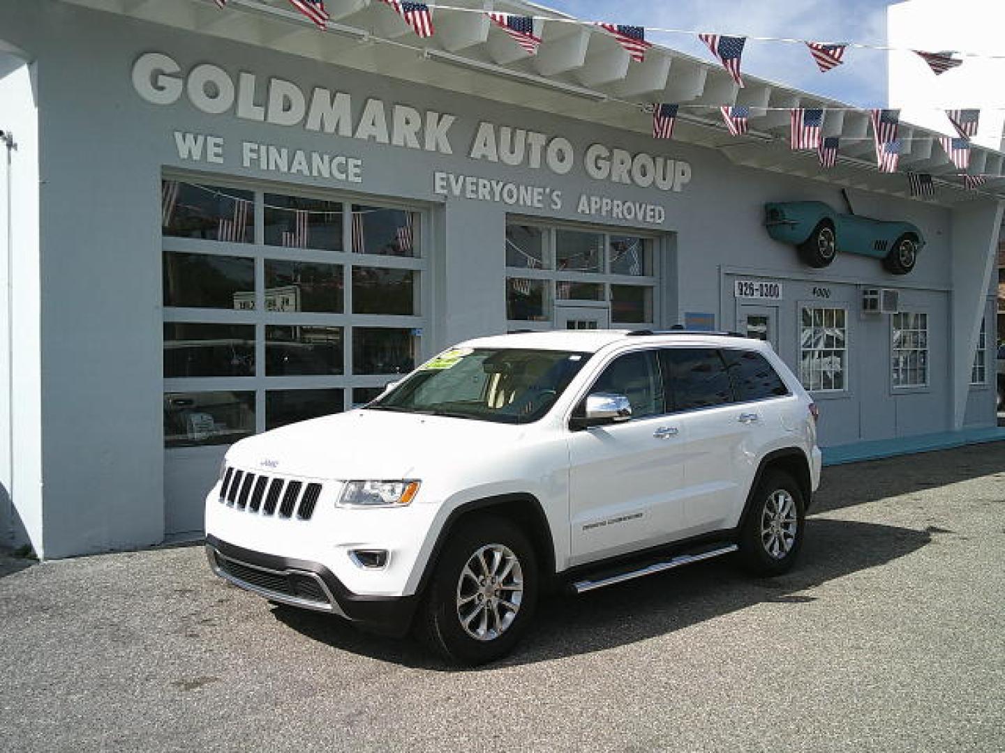 2014 WHITE /Beige Jeep Grand Cherokee Limited 2WD (1C4RJEBG5EC) with an 3.6L V6 DOHC 24V engine, 5-Speed Automatic transmission, located at 4000 Bee Ridge Road, Sarasota, FL, 34233, (941) 926-0300, 27.298664, -82.489151- Photo#1
