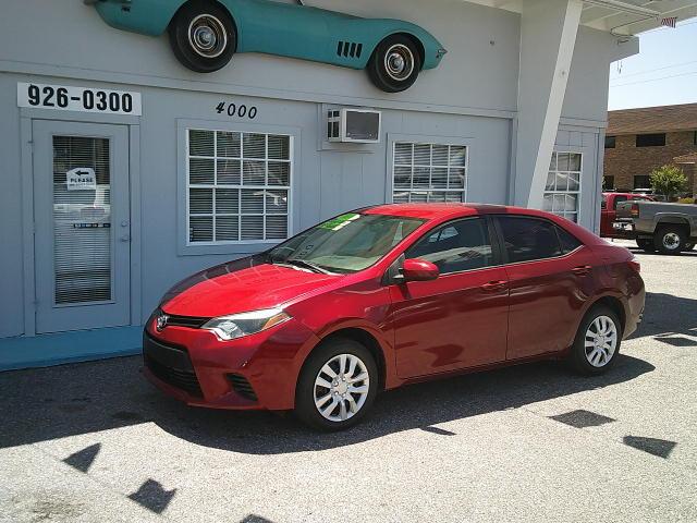 2014 Red /Grey Toyota Corolla L 4-Speed AT (5YFBURHE5EP) with an 1.8L L4 DOHC 16V engine, 4-Speed Automatic transmission, located at 4000 Bee Ridge Road, Sarasota, FL, 34233, (941) 926-0300, 27.298664, -82.489151 - Photo#1
