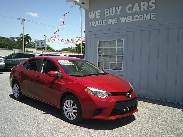 2014 Red /Grey Toyota Corolla L 4-Speed AT (5YFBURHE5EP) with an 1.8L L4 DOHC 16V engine, 4-Speed Automatic transmission, located at 4000 Bee Ridge Road, Sarasota, FL, 34233, (941) 926-0300, 27.298664, -82.489151 - Photo#7