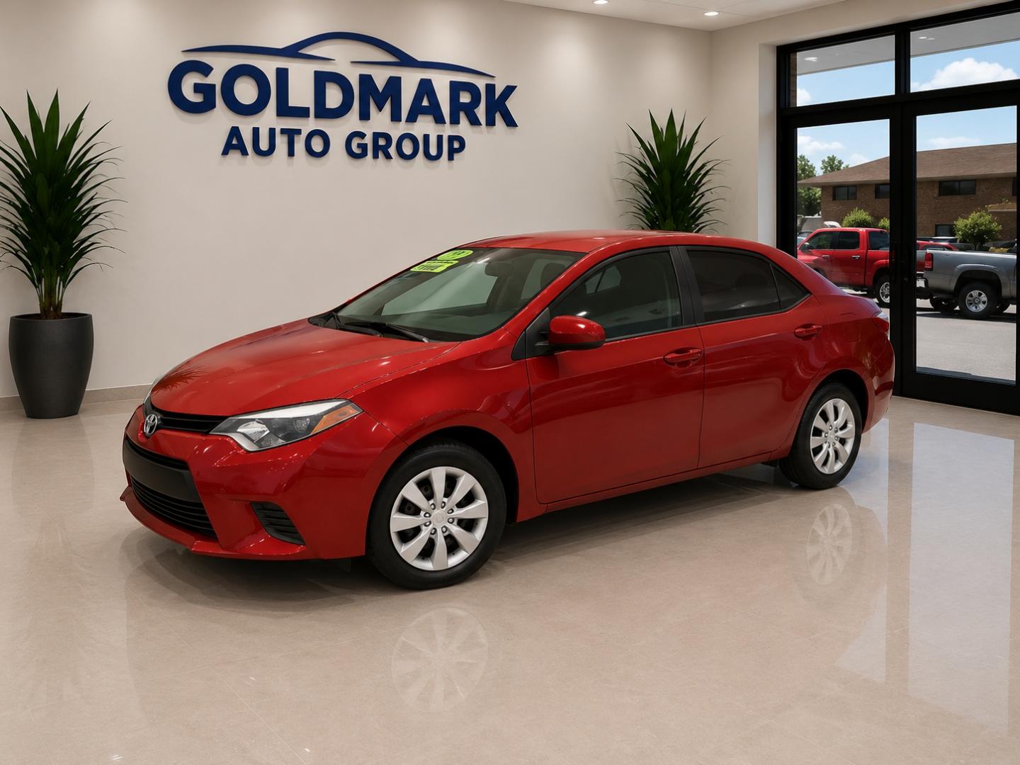 2014 Red /Grey Toyota Corolla L 4-Speed AT (5YFBURHE5EP) with an 1.8L L4 DOHC 16V engine, 4-Speed Automatic transmission, located at 4000 Bee Ridge Road, Sarasota, FL, 34233, (941) 926-0300, 27.298664, -82.489151- Photo#0
