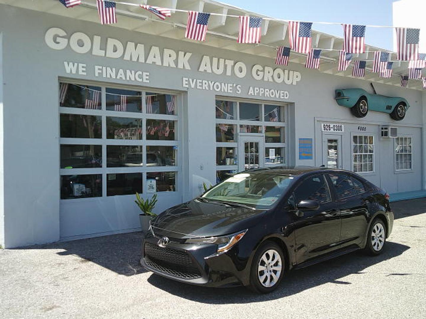 2020 Black /Black Toyota Corolla LE (5YFEPRAE3LP) with an 1.8L L4 DOHC 16V engine, CVT transmission, located at 4000 Bee Ridge Road, Sarasota, FL, 34233, (941) 926-0300, 27.298664, -82.489151 - Photo#0