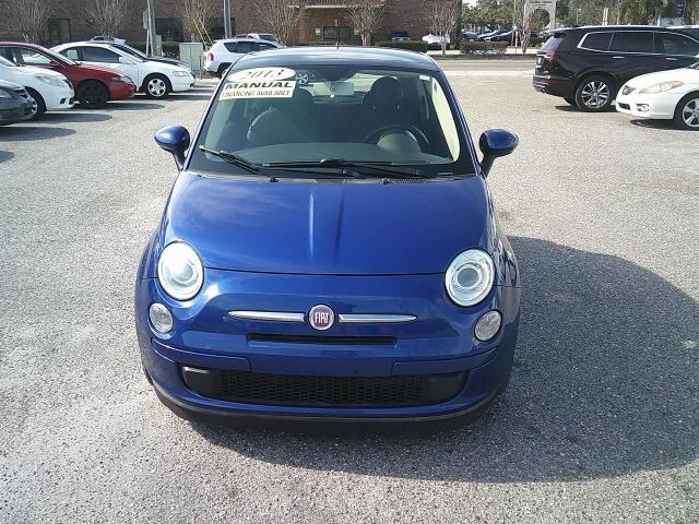 2013 Blue /Grey Fiat 500 Pop Hatchback (3C3CFFAR5DT) with an 1.4L L4 engine, Manual transmission, located at 4000 Bee Ridge Road, Sarasota, FL, 34233, (941) 926-0300, 27.298664, -82.489151 - Photo#1