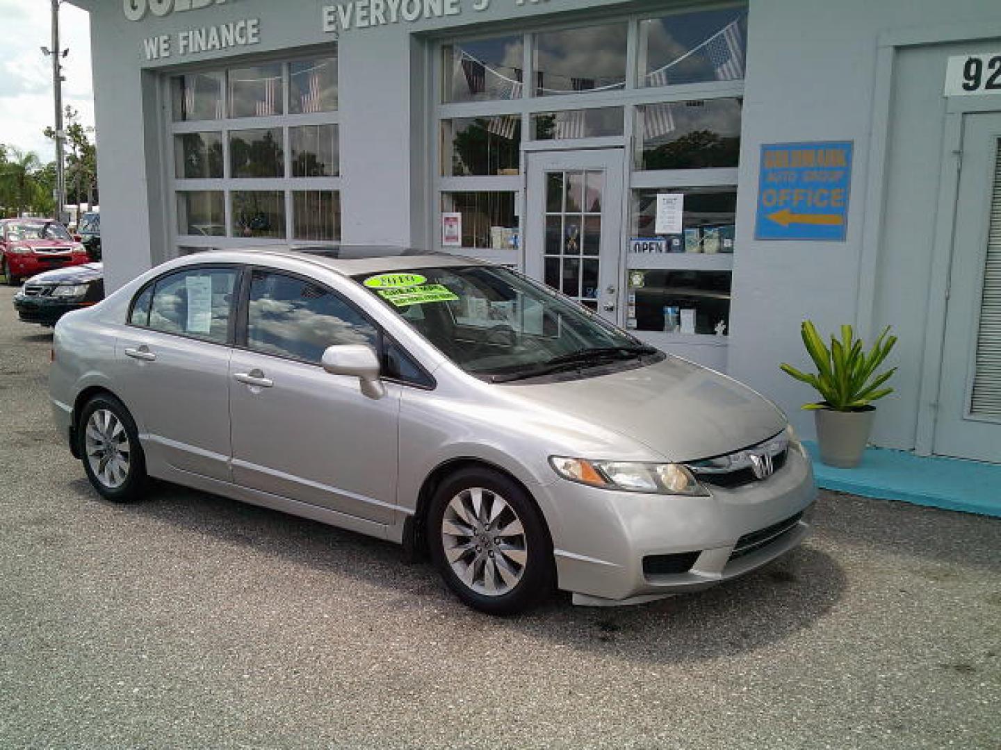 2010 Silver /Gray Honda Civic EX Sedan 5-Speed AT (2HGFA1F83AH) with an 1.8L L4 SOHC 16V engine, 5-Speed Automatic transmission, located at 4000 Bee Ridge Road, Sarasota, FL, 34233, (941) 926-0300, 27.298664, -82.489151- Photo#1