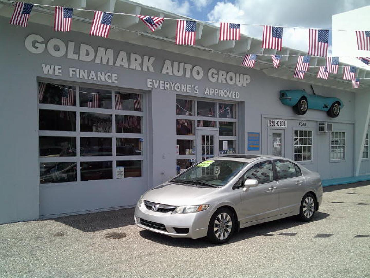 2010 Silver /Gray Honda Civic EX Sedan 5-Speed AT (2HGFA1F83AH) with an 1.8L L4 SOHC 16V engine, 5-Speed Automatic transmission, located at 4000 Bee Ridge Road, Sarasota, FL, 34233, (941) 926-0300, 27.298664, -82.489151- Photo#0