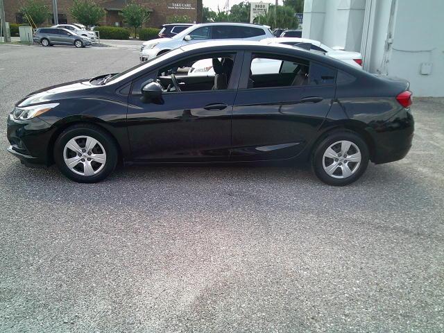 2018 Black /Black Chevrolet Cruze LS Auto (1G1BC5SM5J7) with an 1.4L L4 DOHC 16V TURBO engine, 6A transmission, located at 4000 Bee Ridge Road, Sarasota, FL, 34233, (941) 926-0300, 27.298664, -82.489151- Photo#3