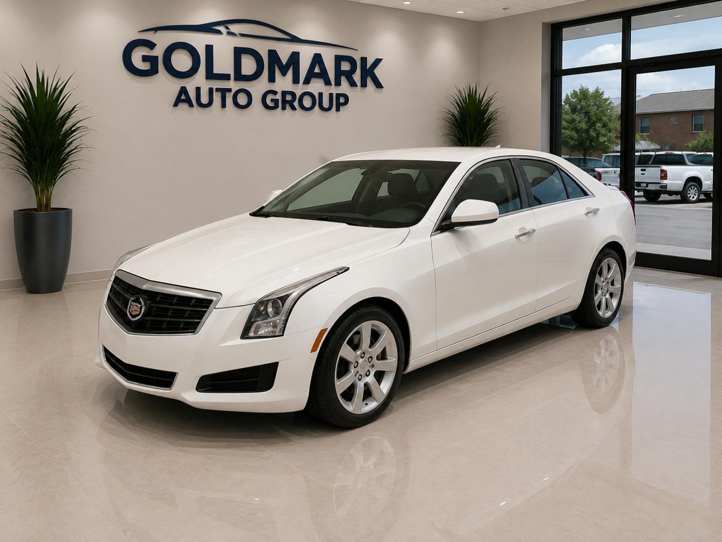 2013 White /Beige Cadillac ATS 2.5L Base RWD (1G6AA5RA7D0) with an 2.5L L4 DOHC 16V engine, 6A transmission, located at 4000 Bee Ridge Road, Sarasota, FL, 34233, (941) 926-0300, 27.298664, -82.489151- Photo#0