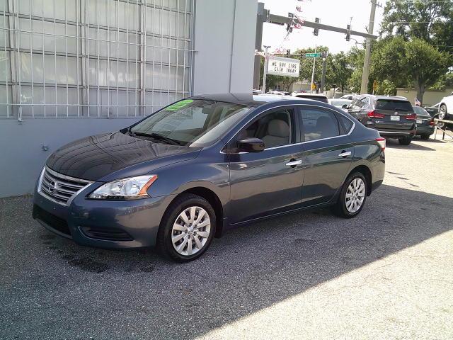 2014 Blue /Gray Nissan Sentra S (3N1AB7AP9EY) with an 1.8L L4 SFI DOHC 16V engine, Automatic transmission, located at 4000 Bee Ridge Road, Sarasota, FL, 34233, (941) 926-0300, 27.298664, -82.489151- Photo#1