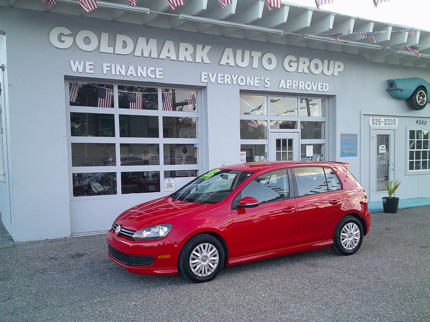 2014 Red /Black Volkswagen Golf 2.5L Conv & Sunroof 4 Door PZEV (WVWDB7AJ8EW) with an 2.5L L5 DOHC 20V engine, 6-Speed Automatic transmission, located at 4000 Bee Ridge Road, Sarasota, FL, 34233, (941) 926-0300, 27.298664, -82.489151- Photo#6