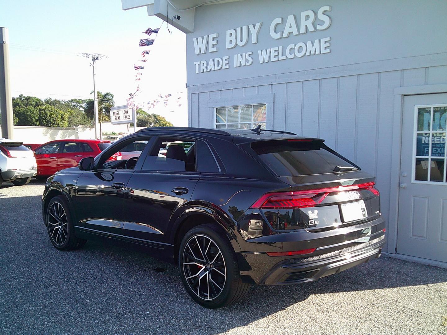 2019 Black /Black Audi Q8 3.0 TFSI Prestige quattro (WA1FVAF13KD) with an 3.0L V6 DOHC 24V TURBO engine, 8A transmission, located at 4000 Bee Ridge Road, Sarasota, FL, 34233, (941) 926-0300, 27.298664, -82.489151- Photo#3