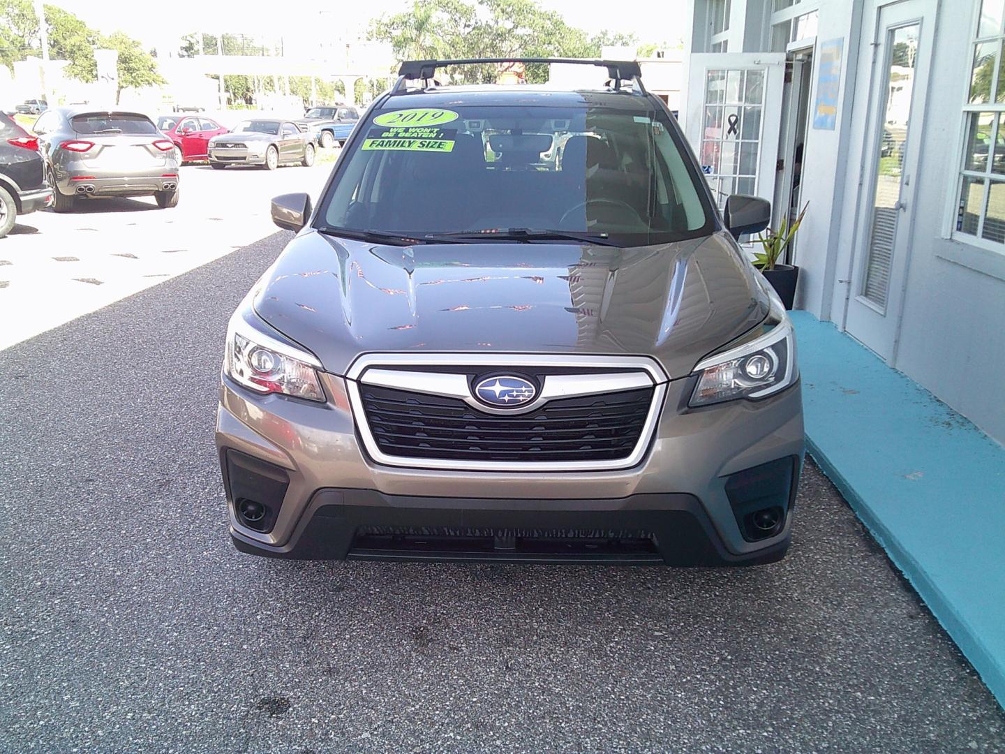 2019 Brown /Beige Subaru Forester Premium (JF2SKAGC4KH) with an 2.5L H4 SOHC 16V engine, CVT transmission, located at 4000 Bee Ridge Road, Sarasota, FL, 34233, (941) 926-0300, 27.298664, -82.489151- Photo#2